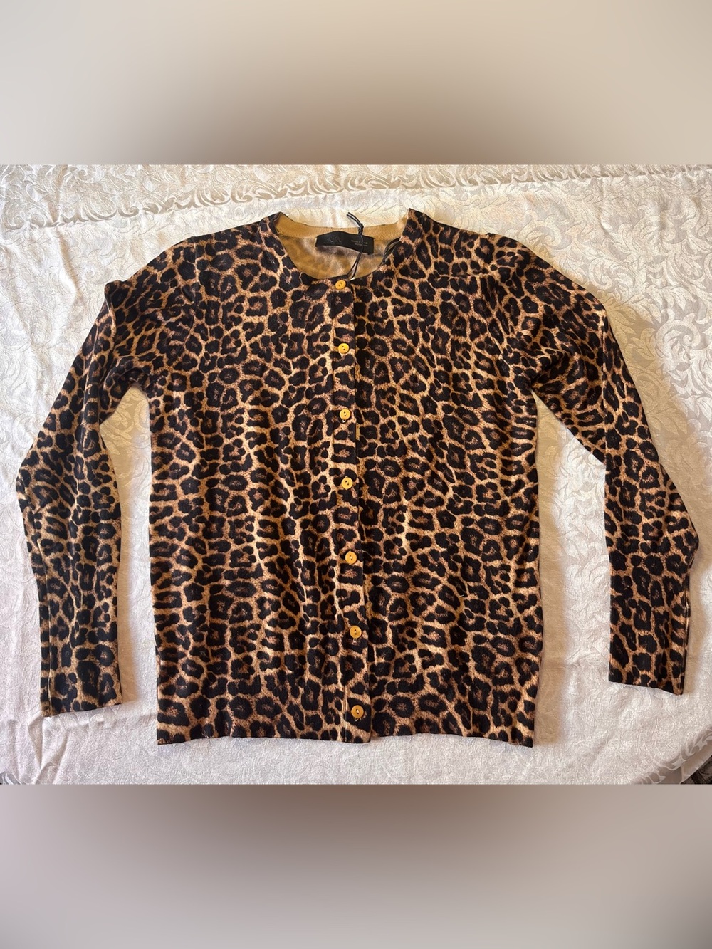 Zara Leopard-Print Cardigan in Brown and Black